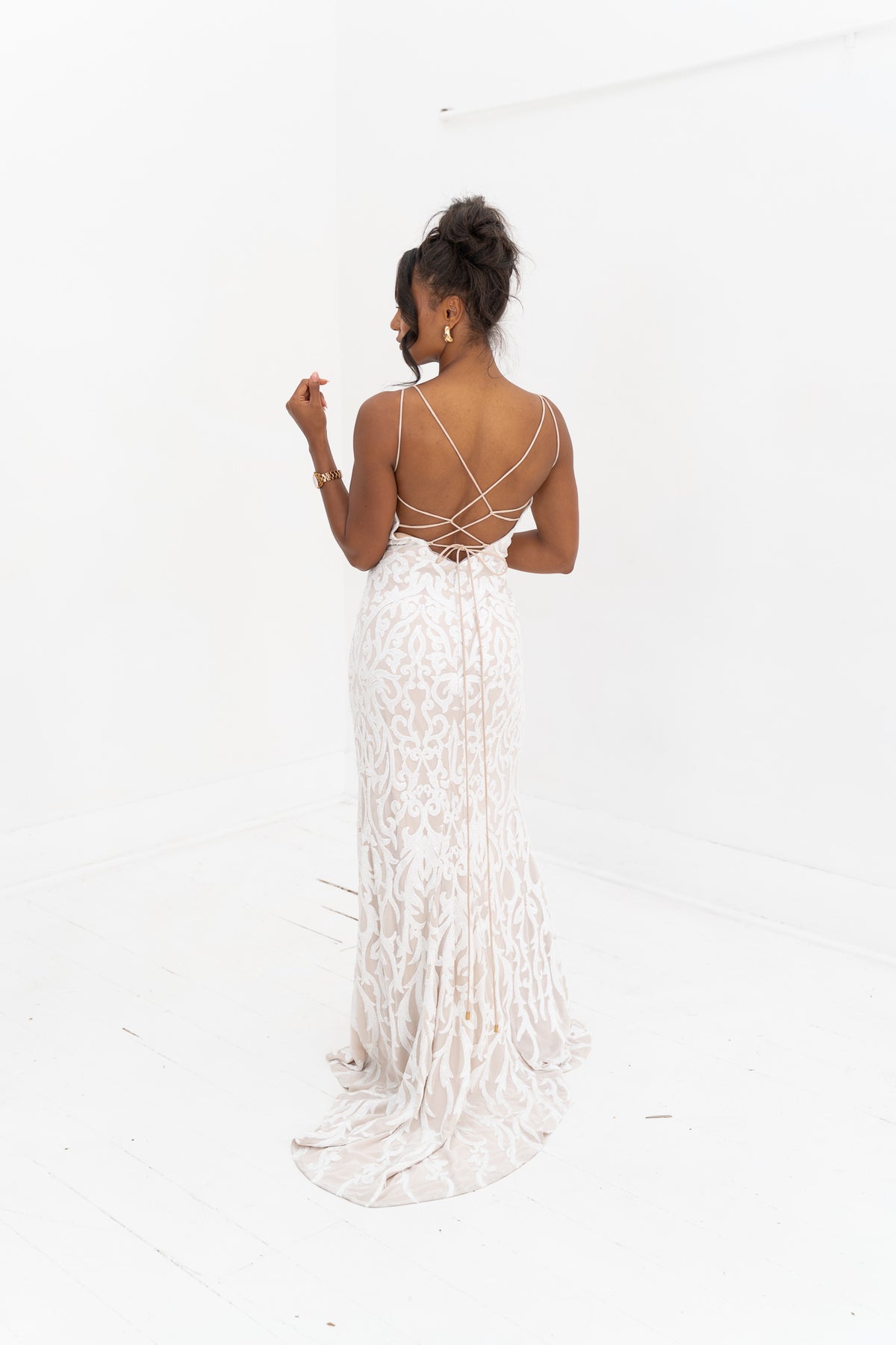 Sera Lace Sequin Gown