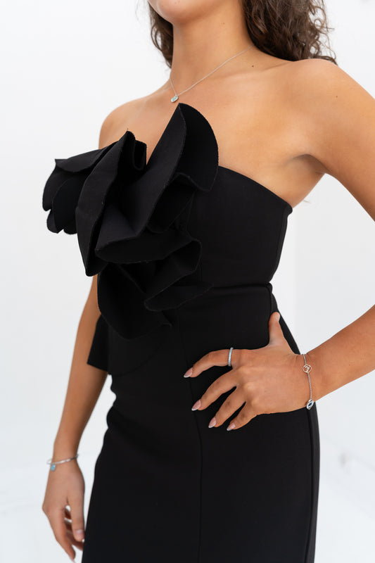Origami Maxi Dress -  Black