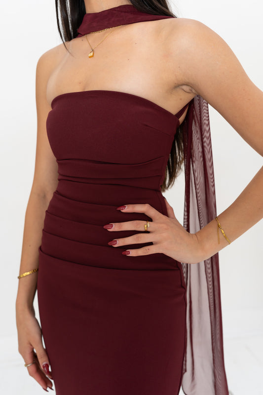 Yulia Dress - Cherry Lacquer