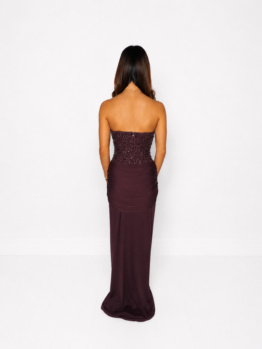 Carina Maxi Dress - Plum Brown