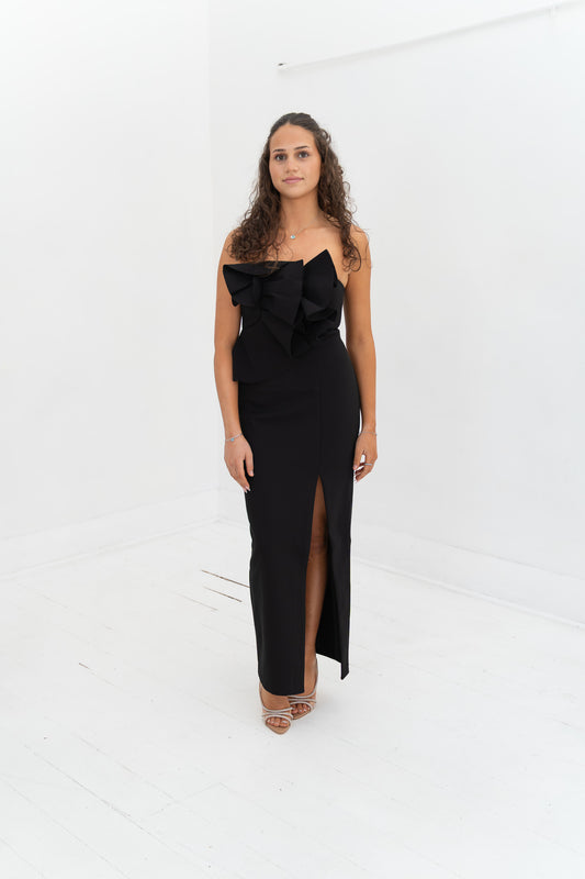 Origami Maxi Dress -  Black