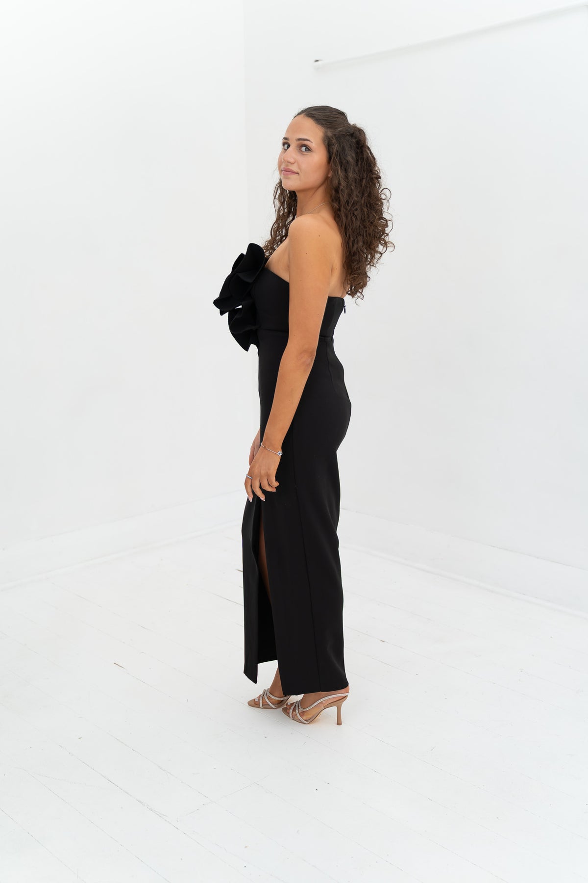 Origami Maxi Dress -  Black