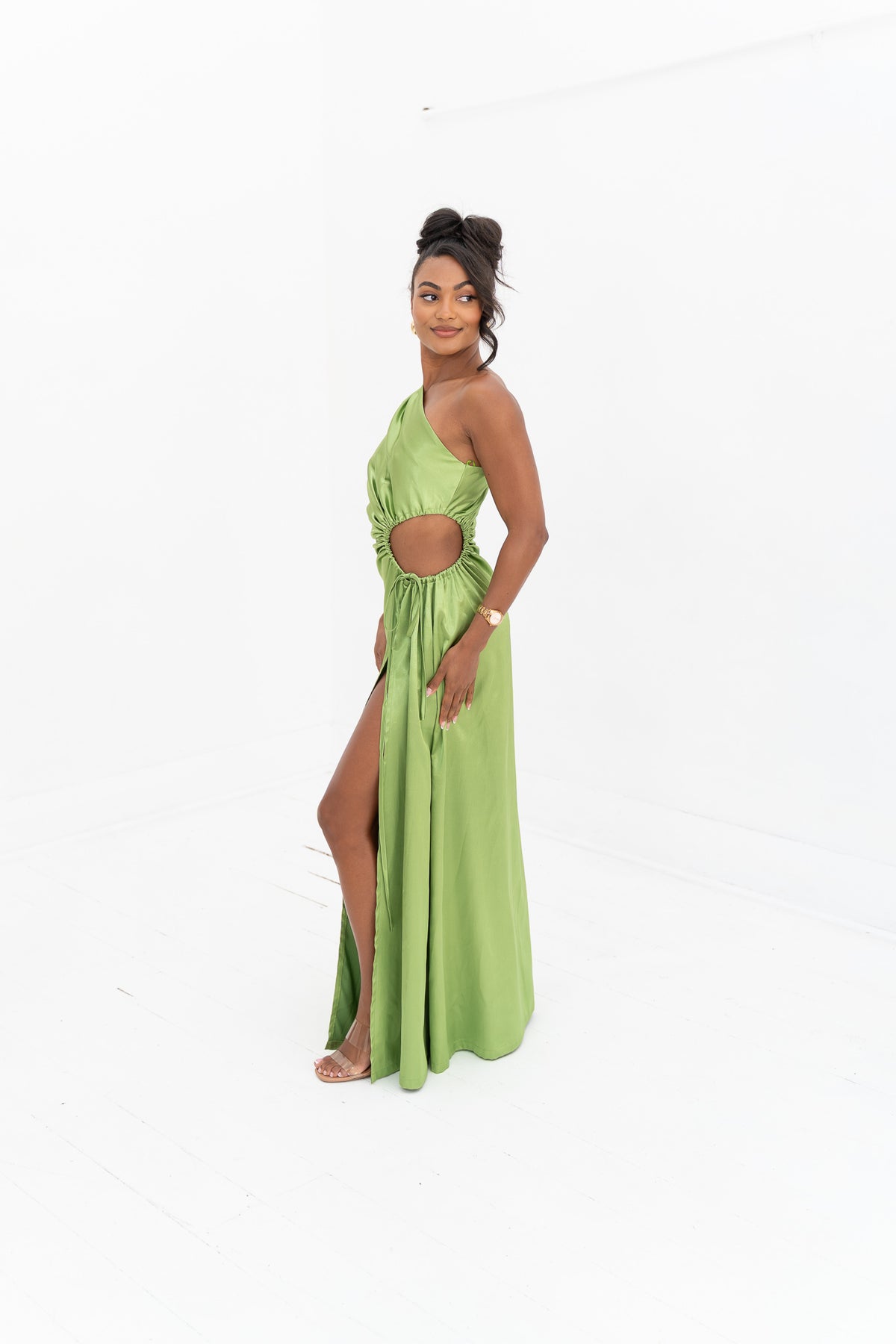 Nour Olive Maxi Dress