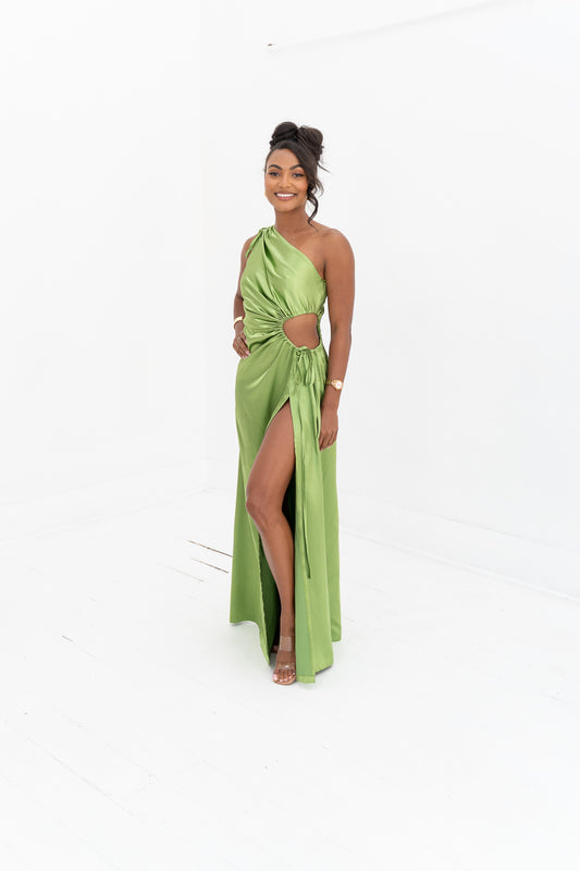 Nour Olive Maxi Dress