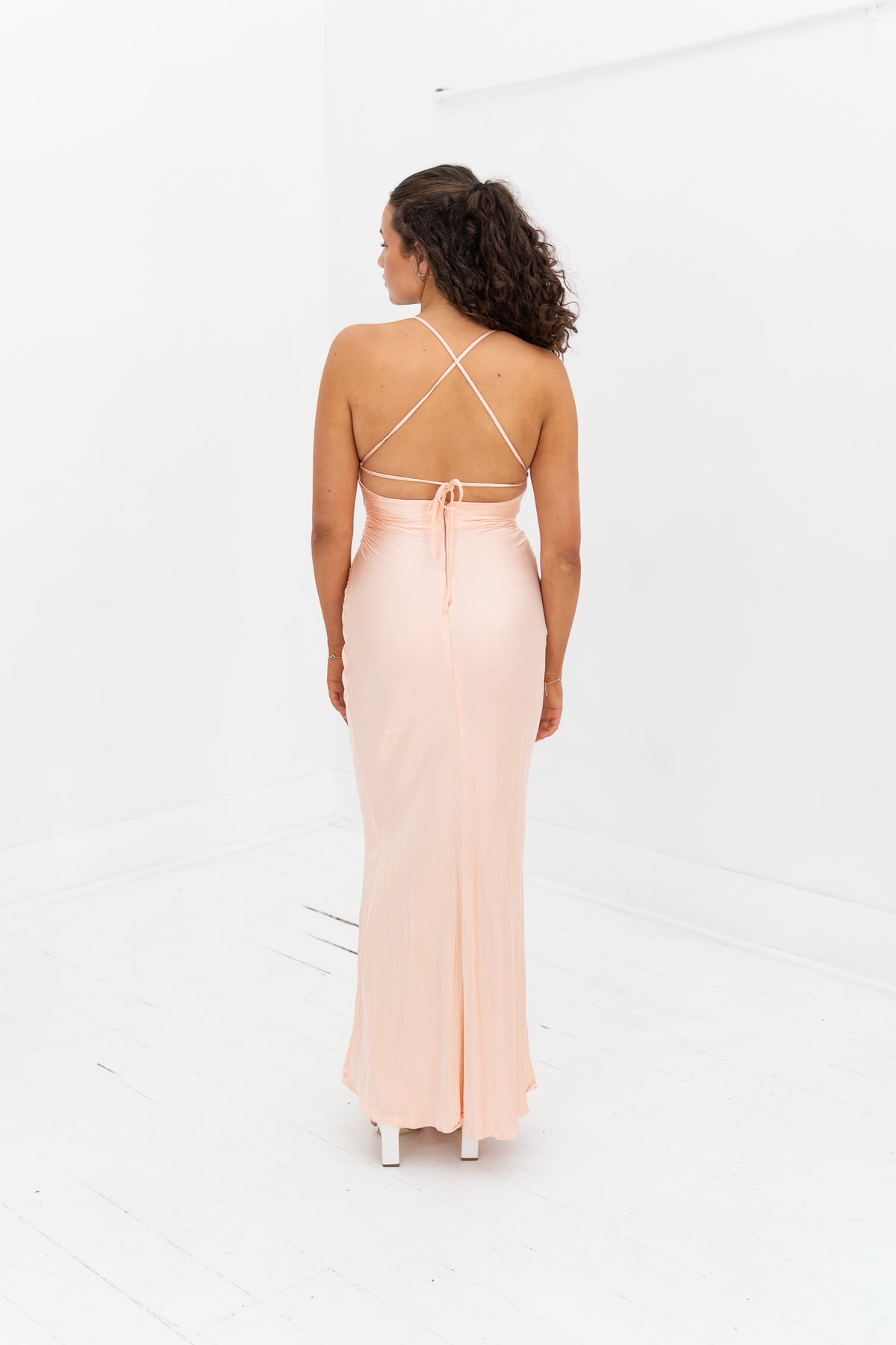 La Lune Lace back maxi dress