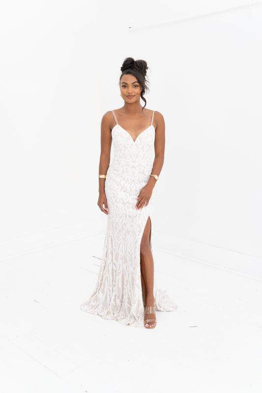 Sera Lace Sequin Gown