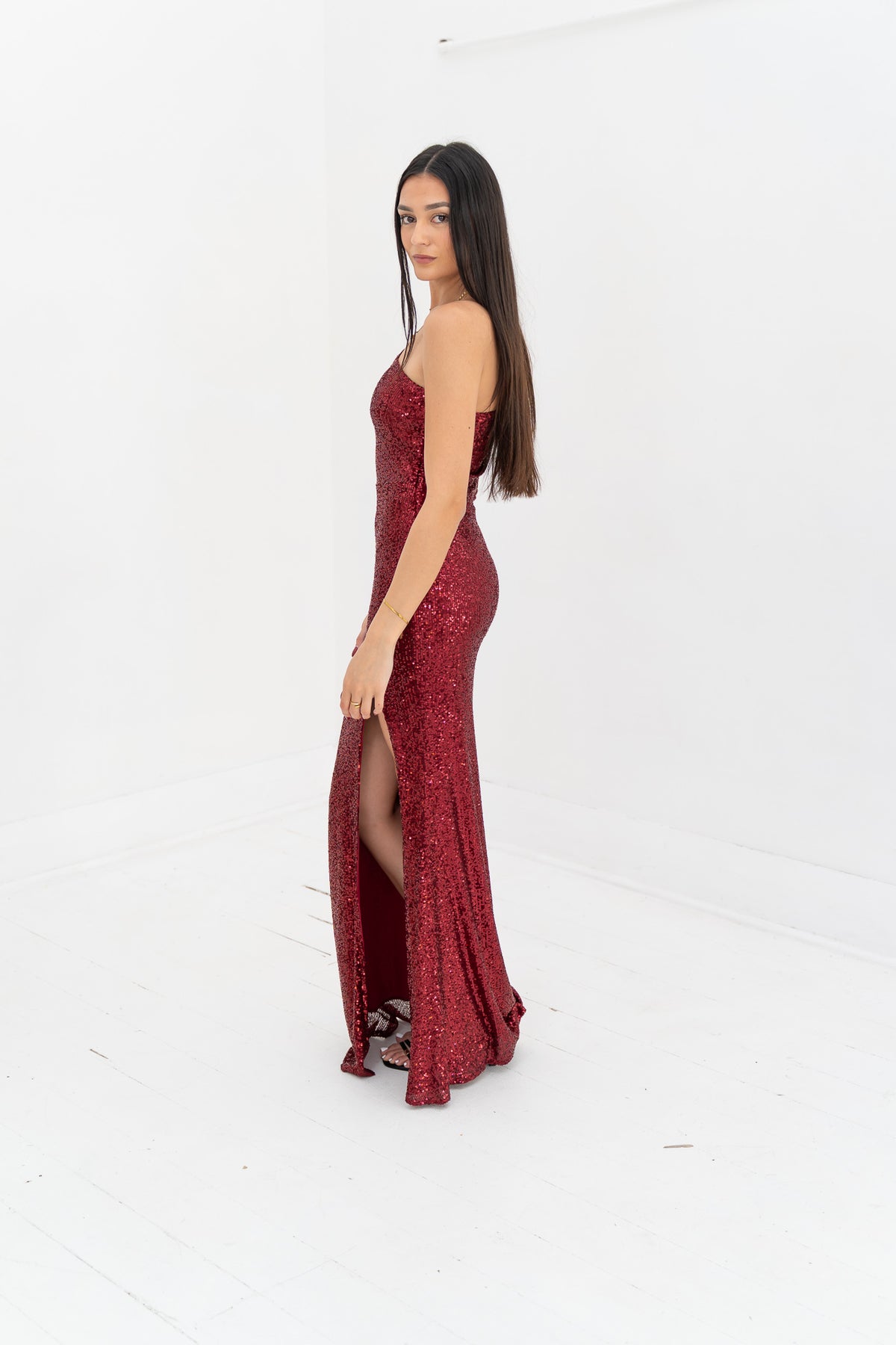 Coletta Sequin Gown - Ruby