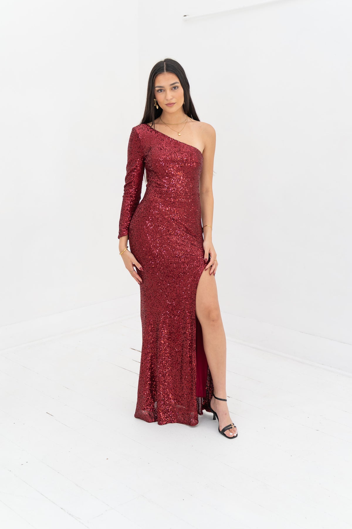 Coletta Sequin Gown - Ruby